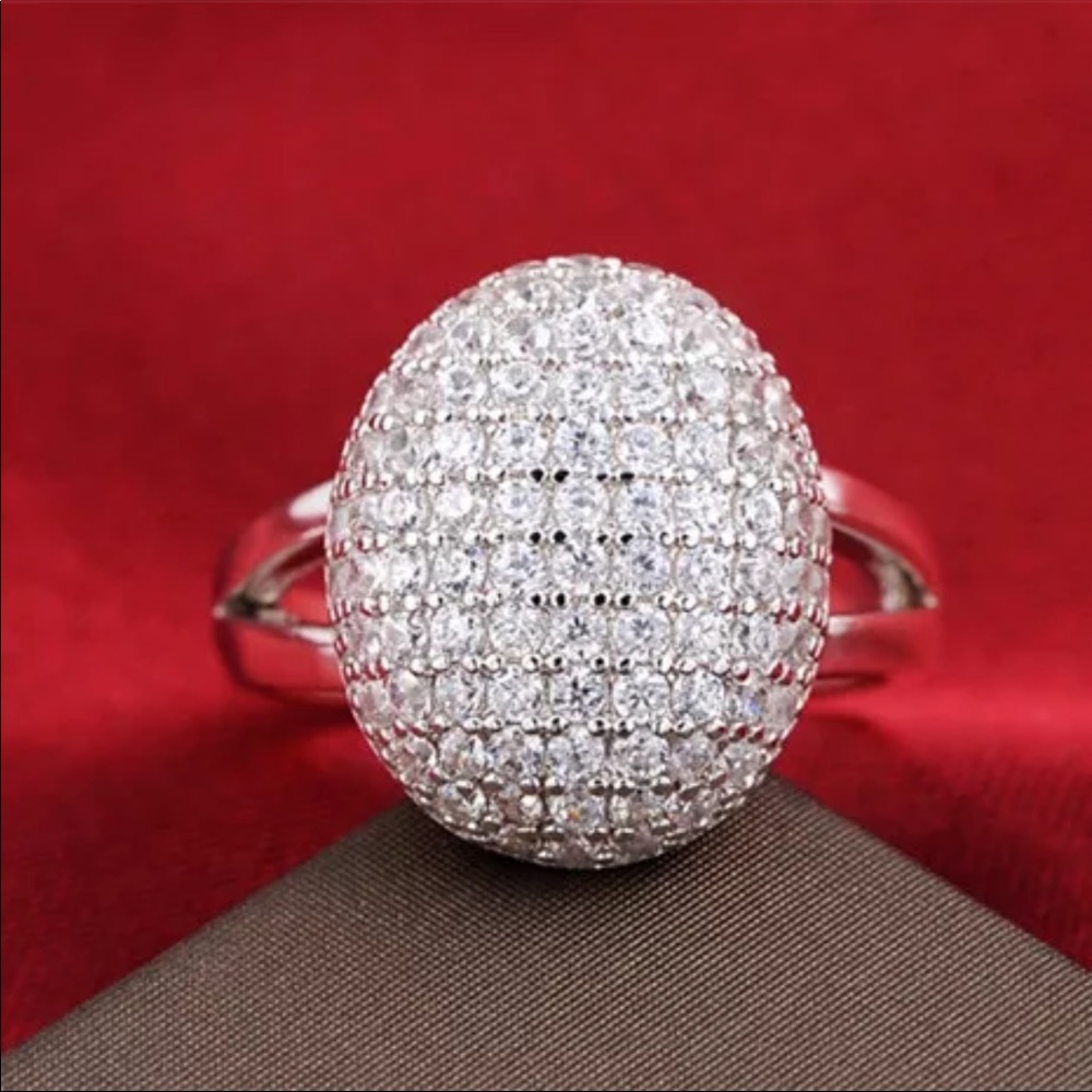 Luxury 925 Silver Unique Design Diamond Ring New - Picture 4 of 9